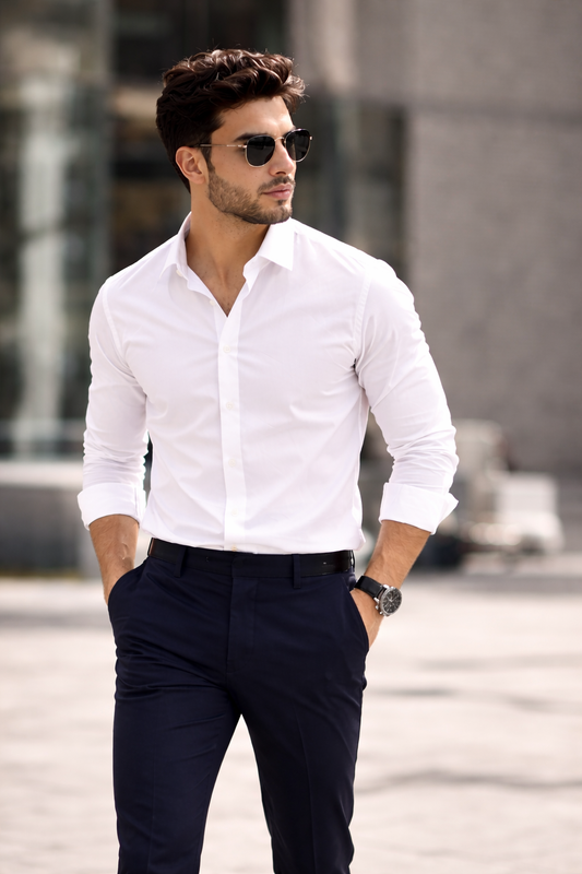 Men Formal White Shirt